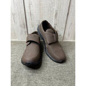 Gold Toe Mens Brown Hook Loop Strap Casual Shoes Size 12D